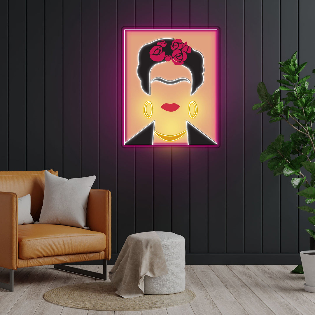 Frida Kahlo Neon x Acrylic Artwork