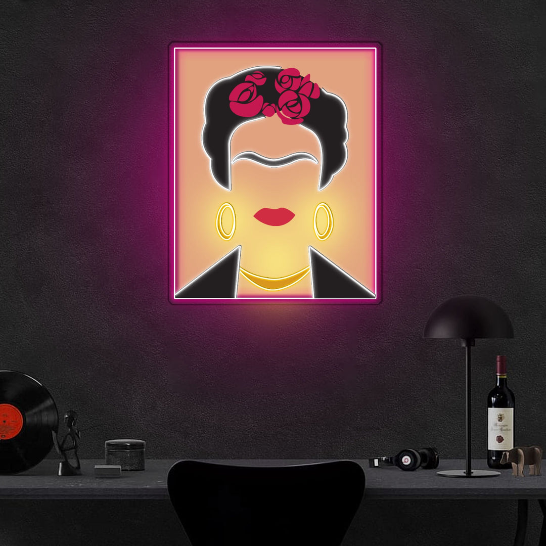 Frida Kahlo Neon x Acrylic Artwork