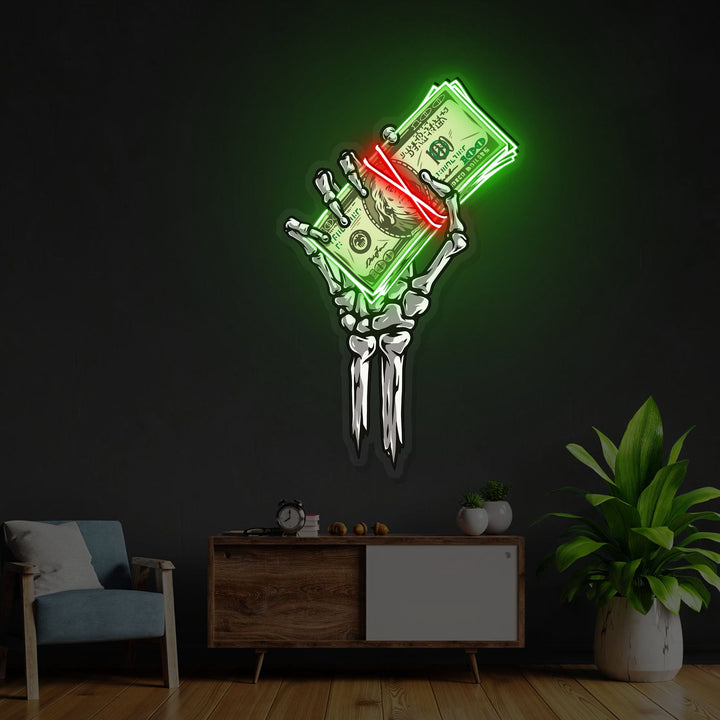 "Get Rich or Die Trying" Neon x Acrylic Artwork