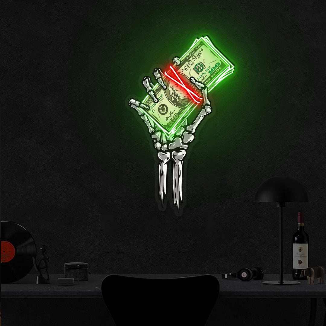 "Get Rich or Die Trying" Neon x Acrylic Artwork