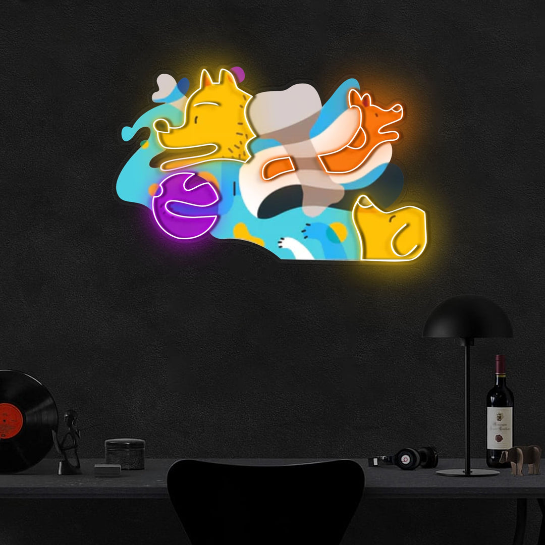 Get inspiration from Picasso Puppies Neon x Acrylic Artwork