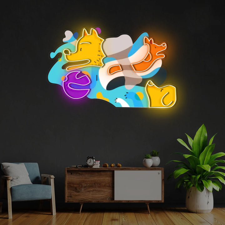 Get inspiration from Picasso Puppies Neon x Acrylic Artwork
