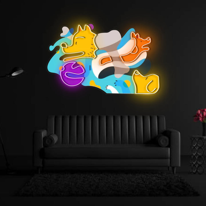 Get inspiration from Picasso Puppies Neon x Acrylic Artwork