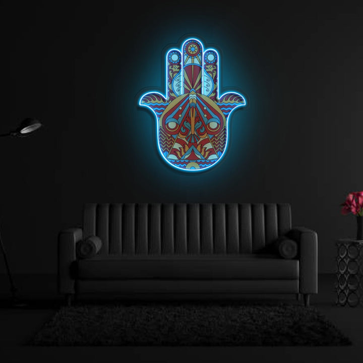 "Hamsa" Neon x Acrylic Artwork
