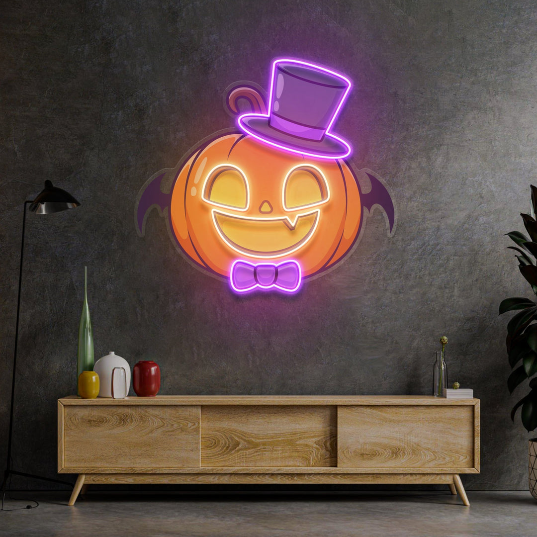 Magician Pumpkin LED Neon Sign Light Pop Art