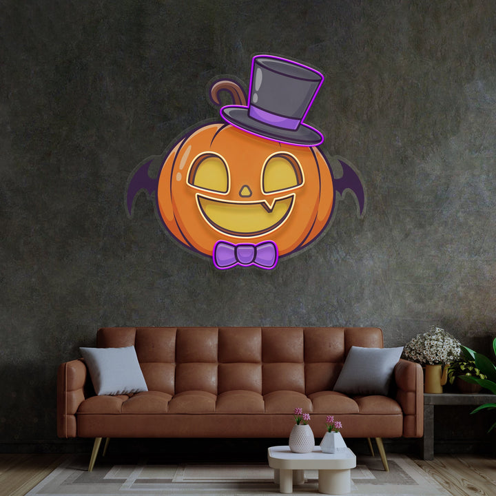 Magician Pumpkin LED Neon Sign Light Pop Art