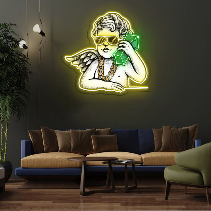 Money Talk Neon Sign x Acrylic Artwork