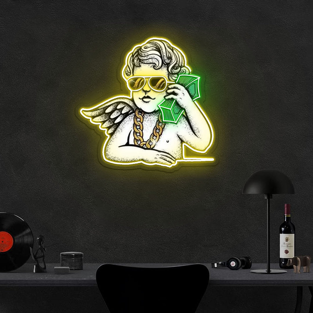 Money Talk Neon Sign x Acrylic Artwork