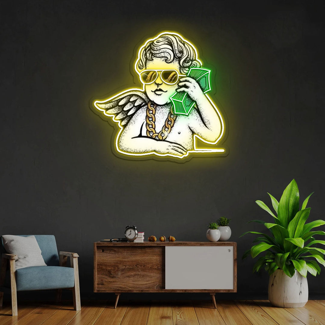 Money Talk Neon Sign x Acrylic Artwork