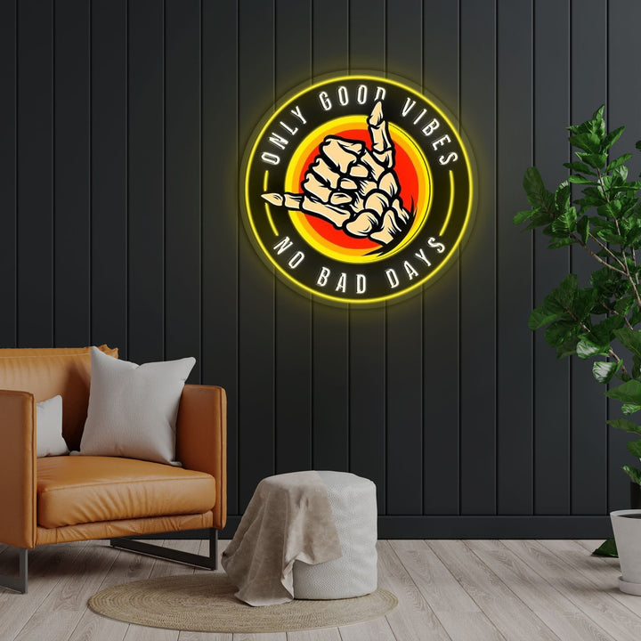 Only Good Vibes Neon Sign x Acrylic Artwork