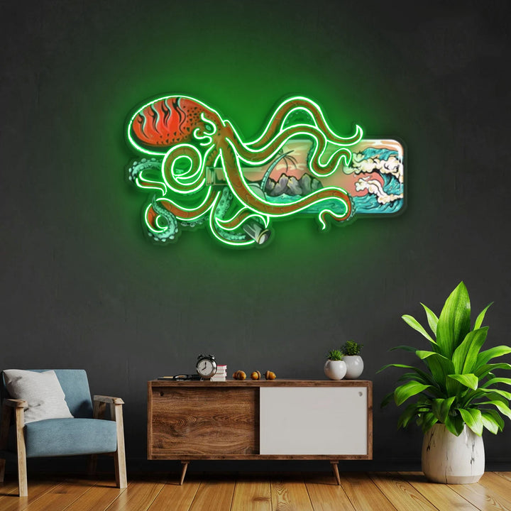 "Paradise In a Bottle" Neon x Acrylic Artwork