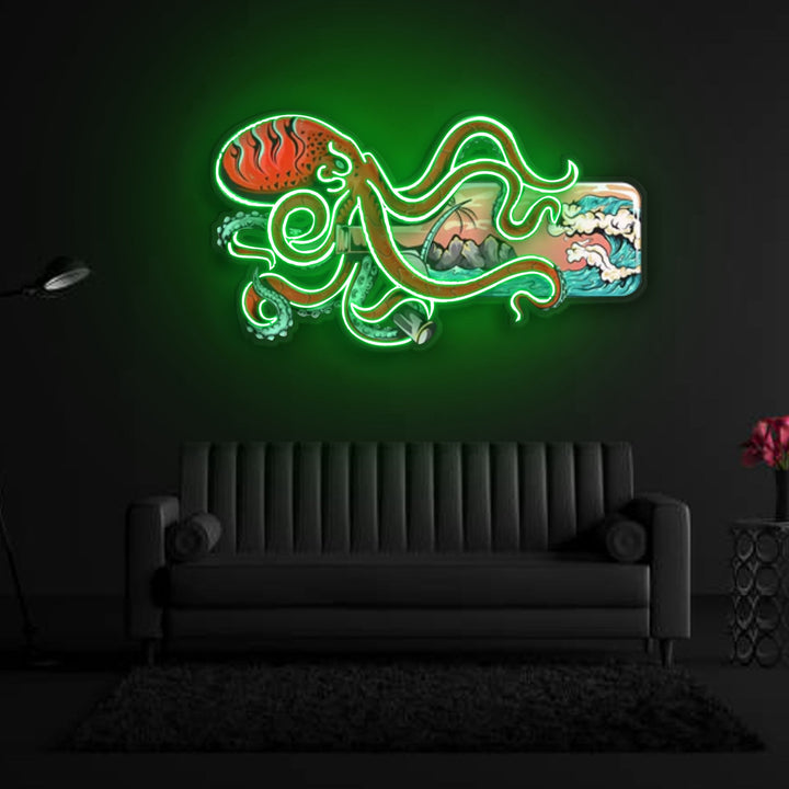 "Paradise In a Bottle" Neon x Acrylic Artwork