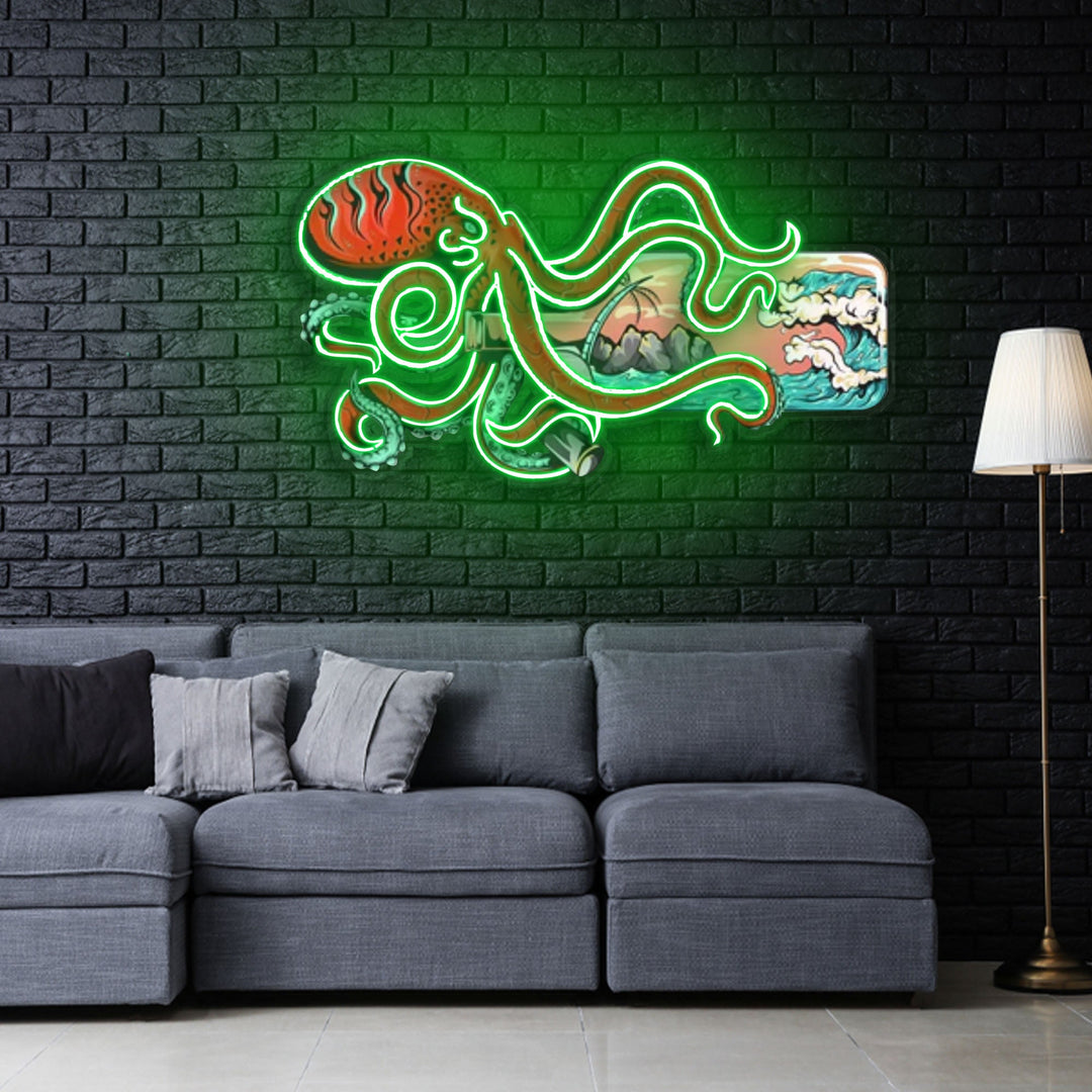 "Paradise In a Bottle" Neon x Acrylic Artwork