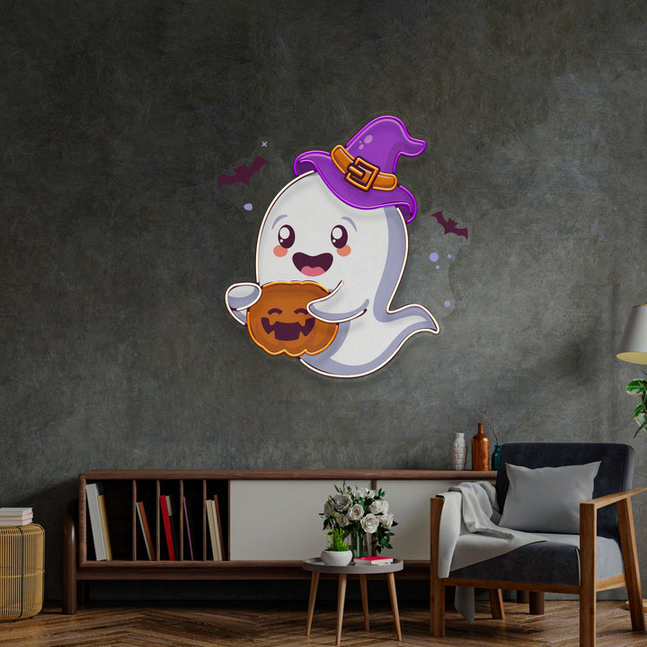 Playful Ghost Floating LED Neon Sign Light Pop Art