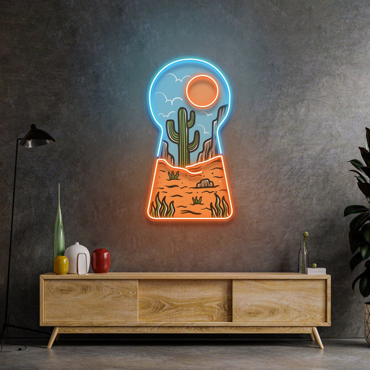 Red Desert Led Neon Acrylic Artwork