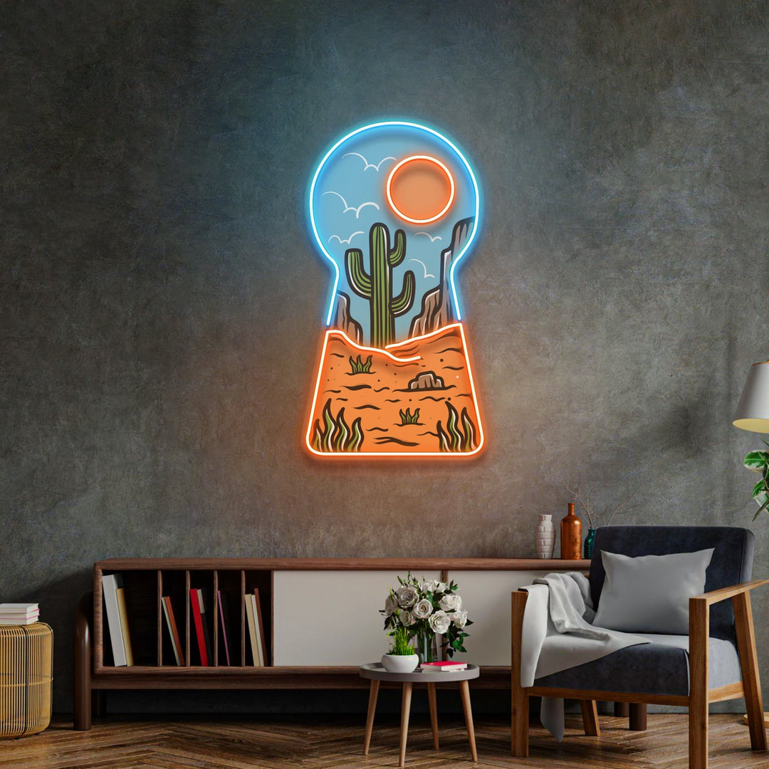 Red Desert Led Neon Acrylic Artwork