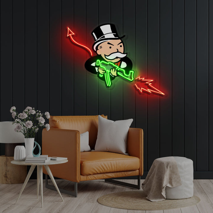 "Shortcut to Wealth" Neon x Acrylic Artwork