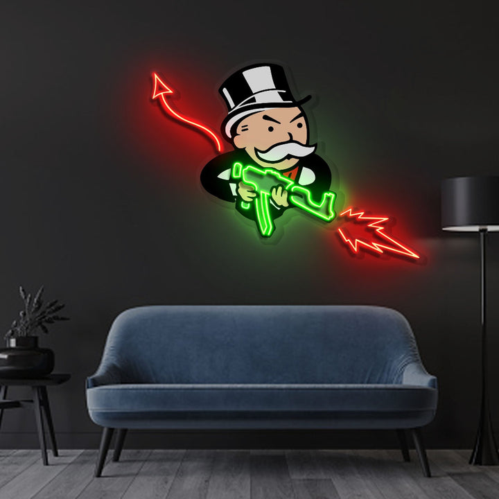 "Shortcut to Wealth" Neon x Acrylic Artwork