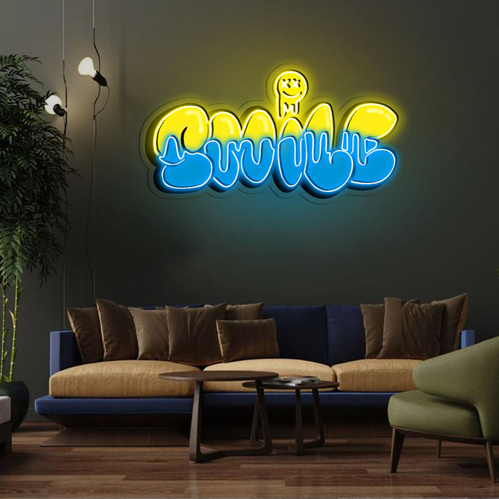 Smile Grafity Neon Sign x Acrylic Artwork