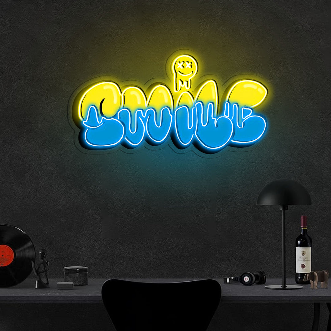 Smile Grafity Neon Sign x Acrylic Artwork