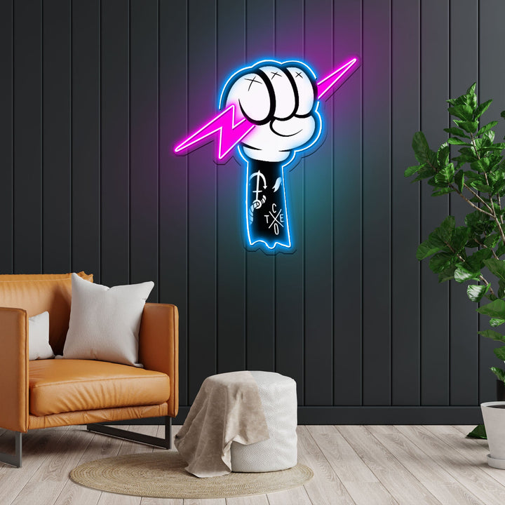 Thunder Fight Neon Sign x Acrylic Artwork
