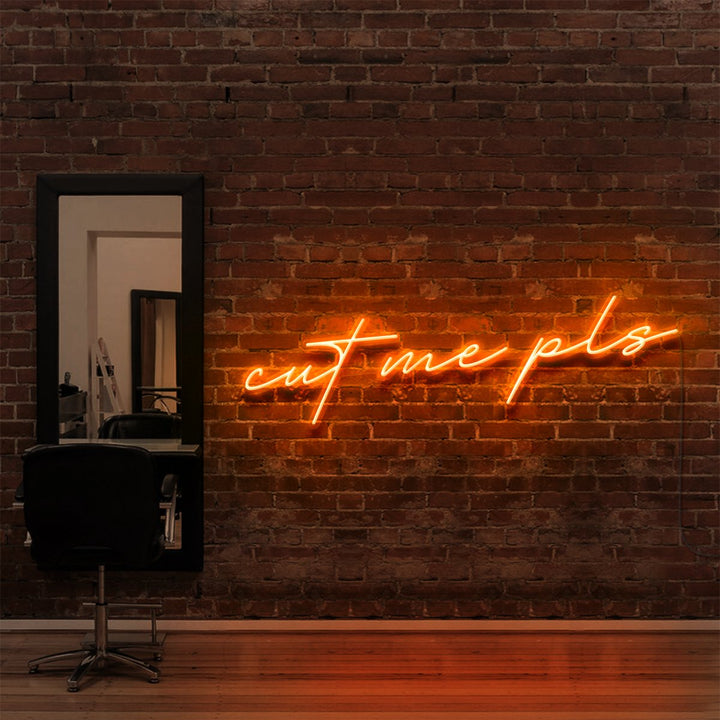 "Cut Me Pls" Neon Sign for Hair Salons & Barbershops