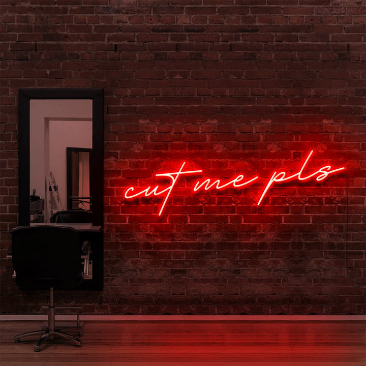 "Cut Me Pls" Neon Sign for Hair Salons & Barbershops