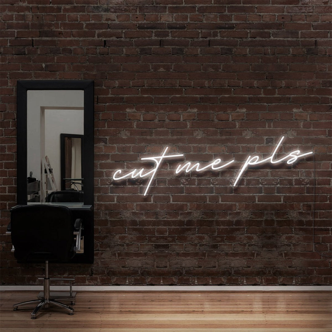 "Cut Me Pls" Neon Sign for Hair Salons & Barbershops