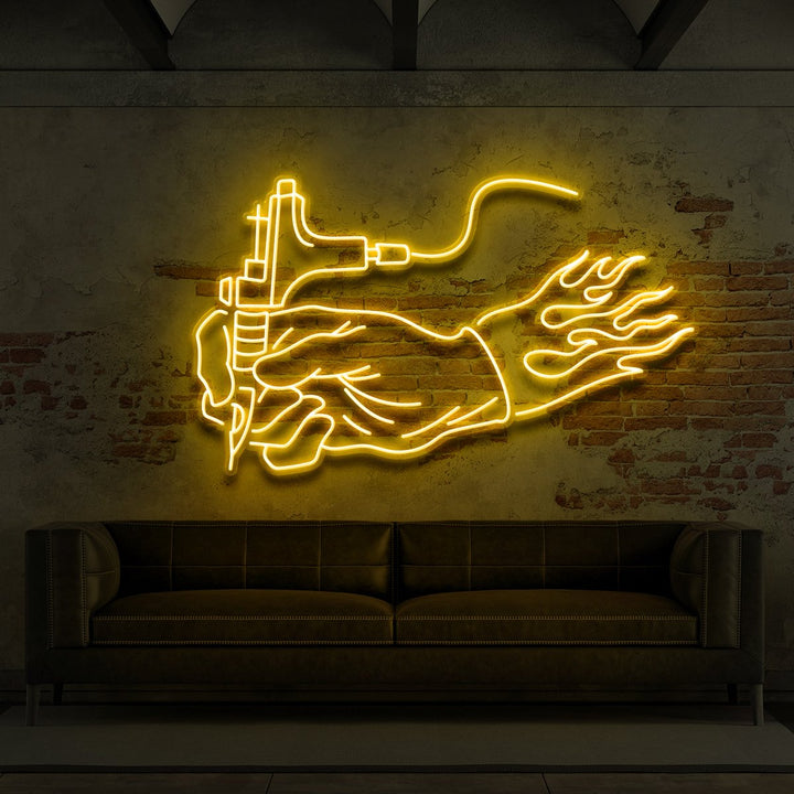 "Hand of an Artist" Neon Sign for Tattoo Parlours