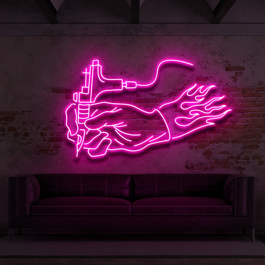 "Hand of an Artist" Neon Sign for Tattoo Parlours