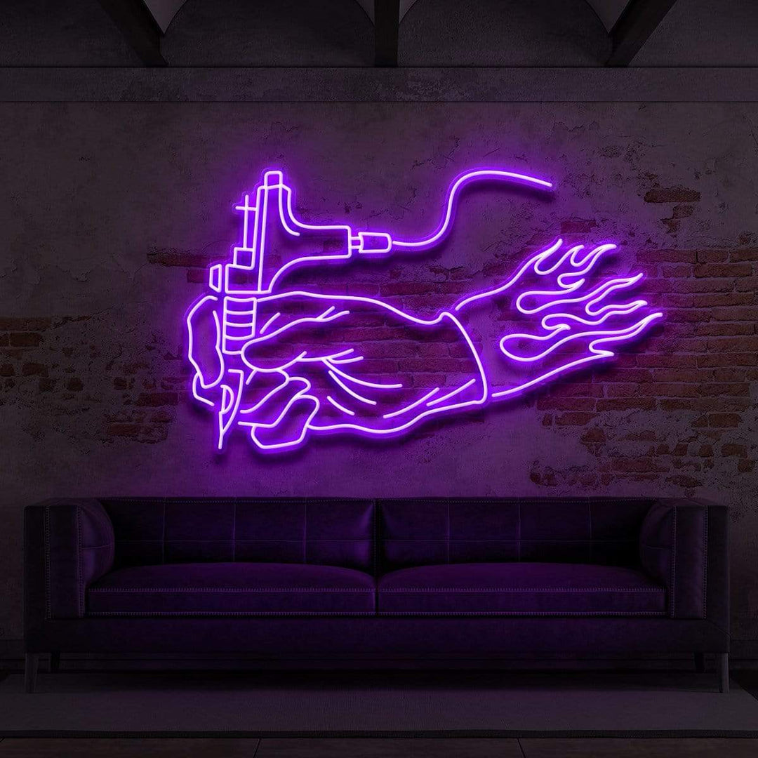 "Hand of an Artist" Neon Sign for Tattoo Parlours