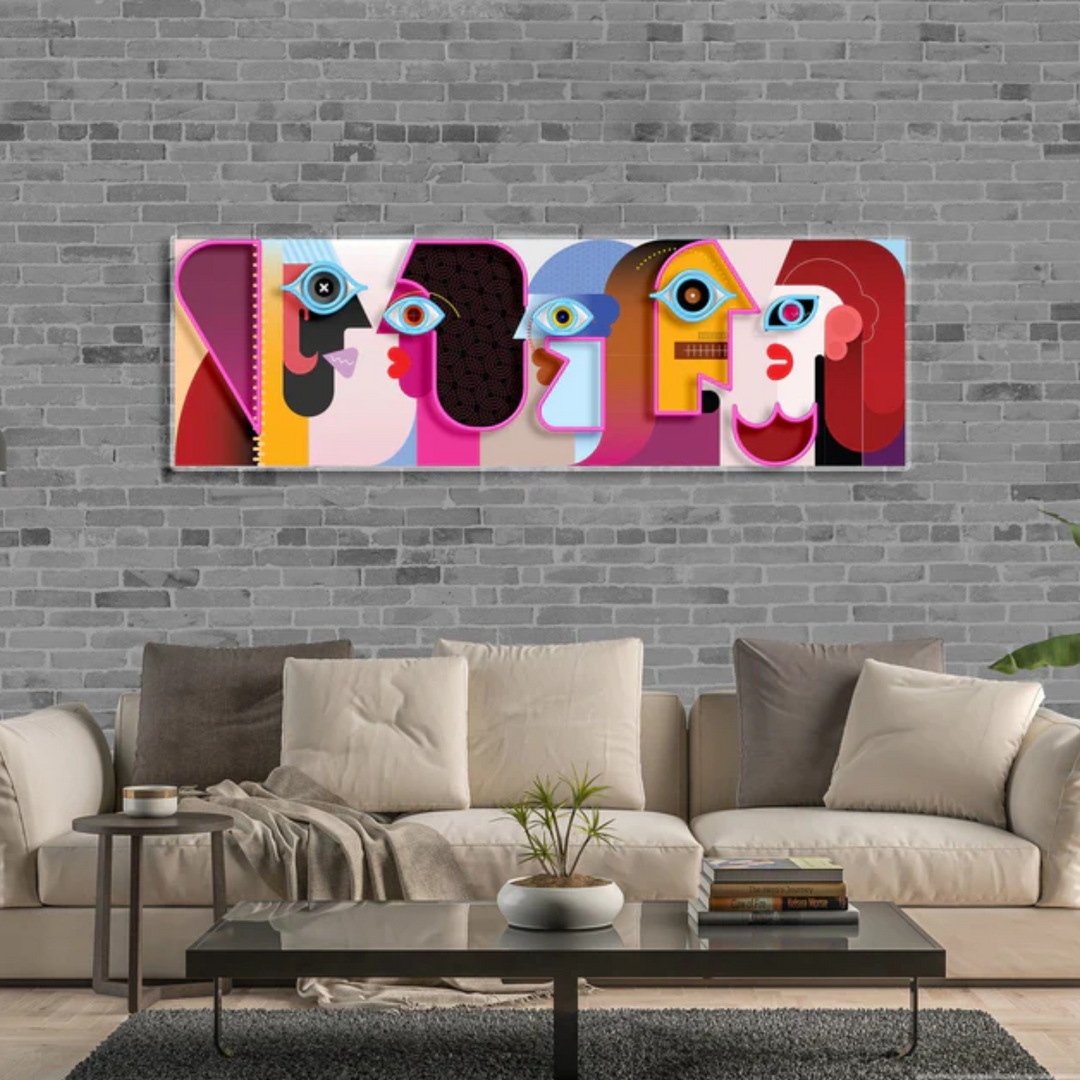 "Five Faces" Neon x Acrylic Artwork