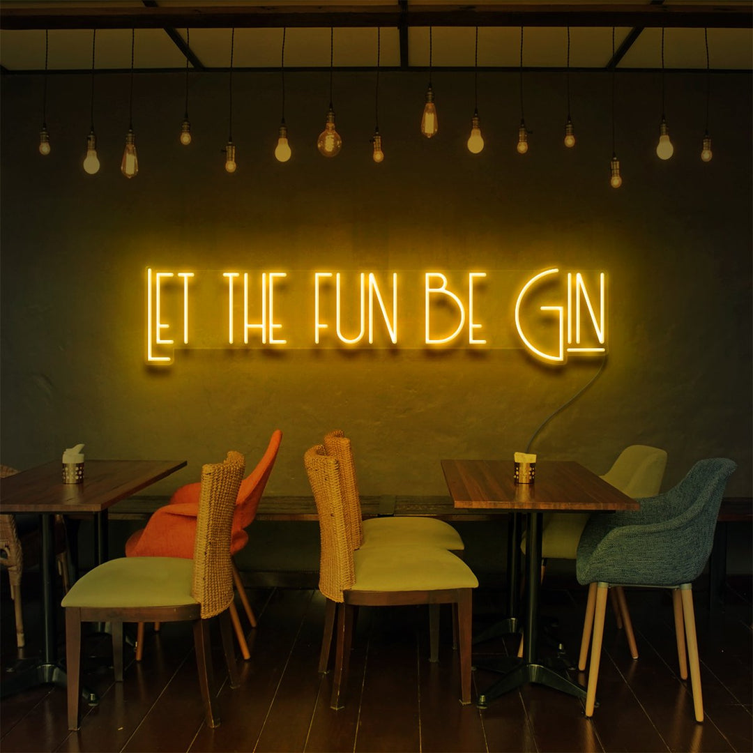"Let The Fun Be Gin" Neon Sign for Bars & Restaurants