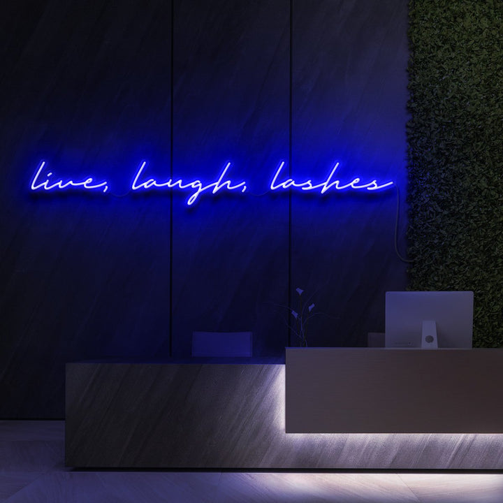 "Live, Laugh, Lashes" Neon Sign for Beauty & Cosmetic Studios