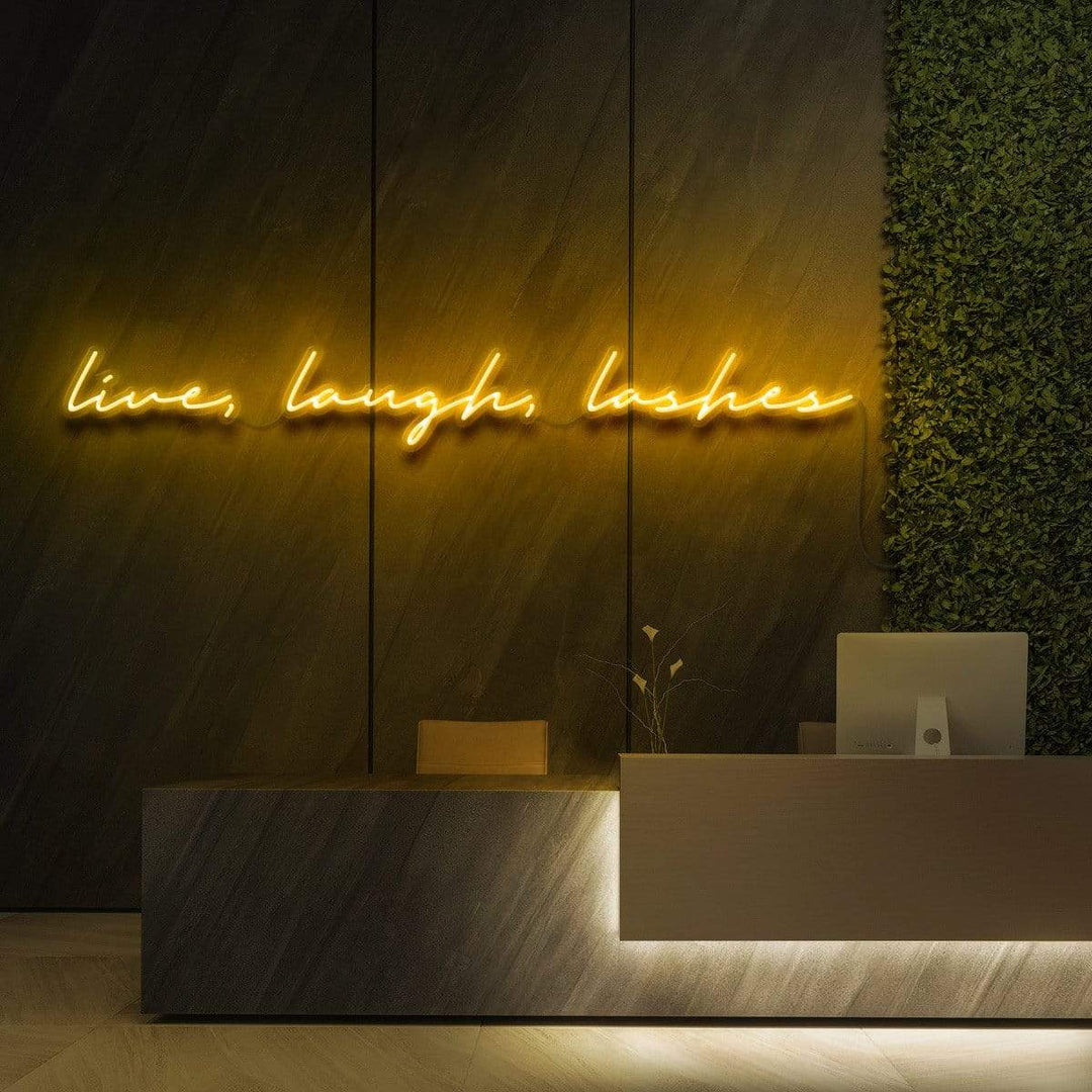 "Live, Laugh, Lashes" Neon Sign for Beauty & Cosmetic Studios