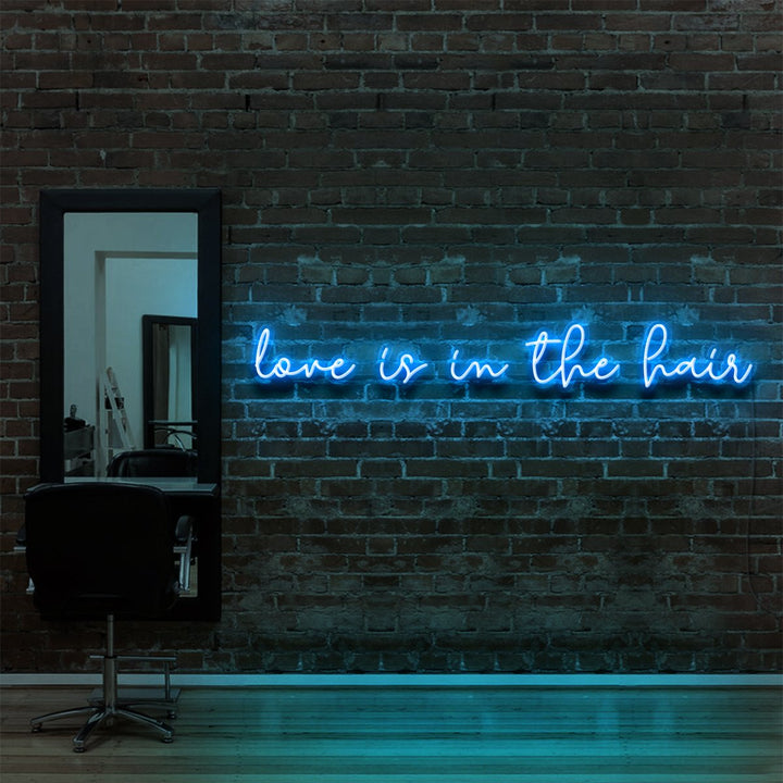 "Love Is In The Hair" Neon Sign for Hair Salons & Barbershops