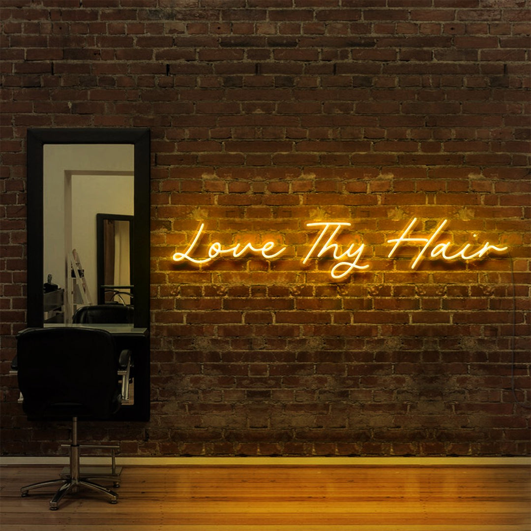 "Love Thy Hair" Neon Sign for Hair Salons & Barbershops