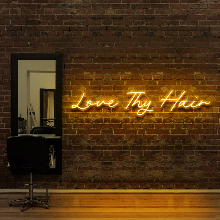 "Love Thy Hair" Neon Sign for Hair Salons & Barbershops