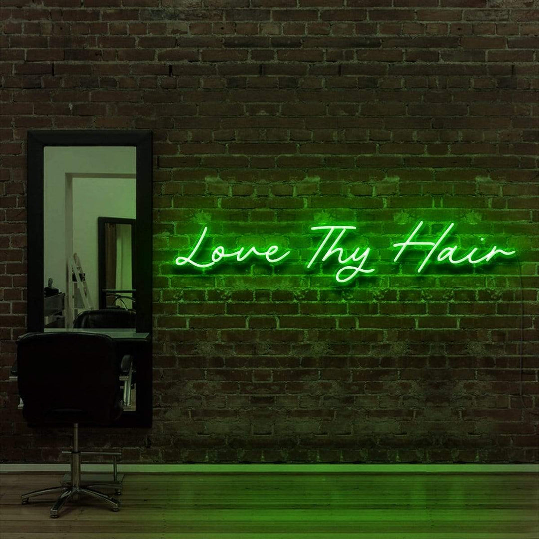 "Love Thy Hair" Neon Sign for Hair Salons & Barbershops