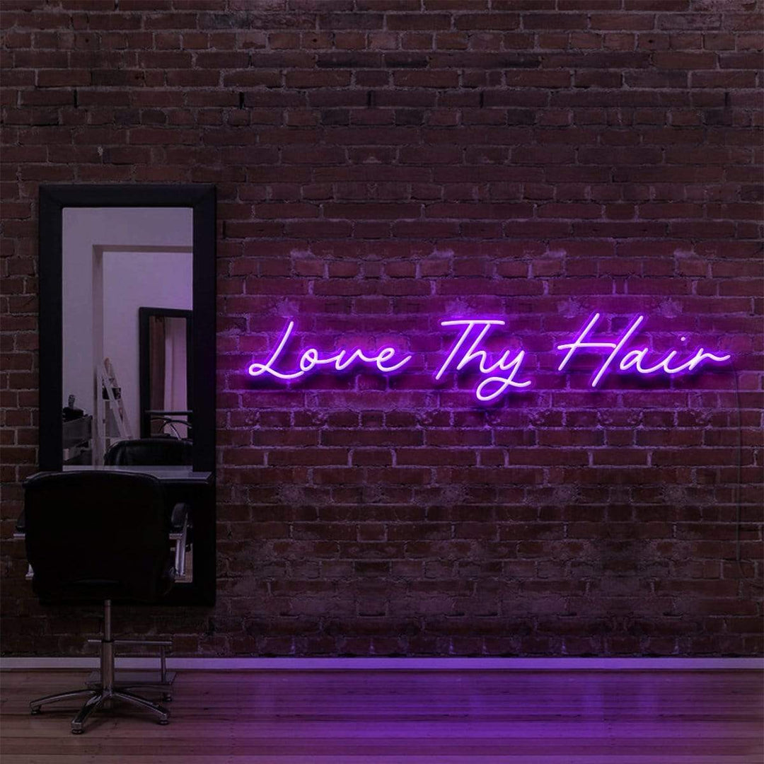 "Love Thy Hair" Neon Sign for Hair Salons & Barbershops