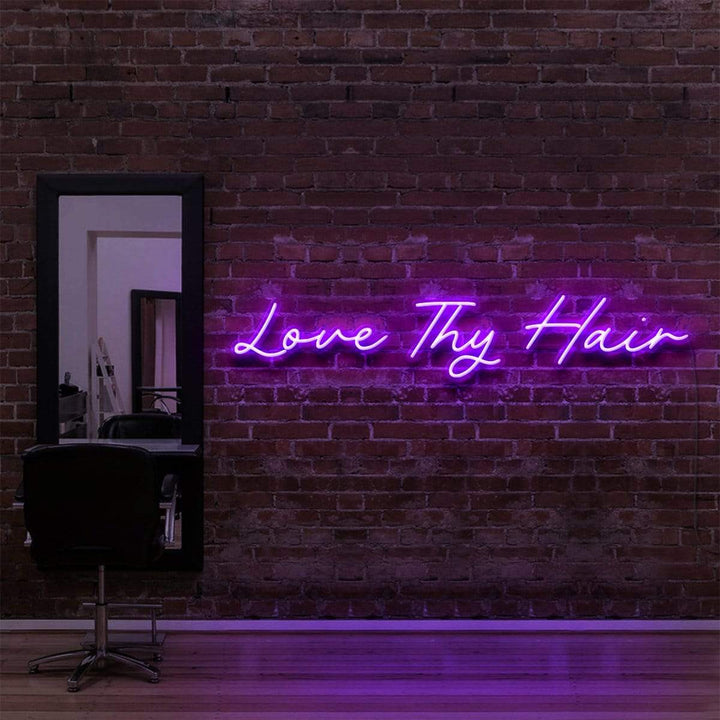 "Love Thy Hair" Neon Sign for Hair Salons & Barbershops