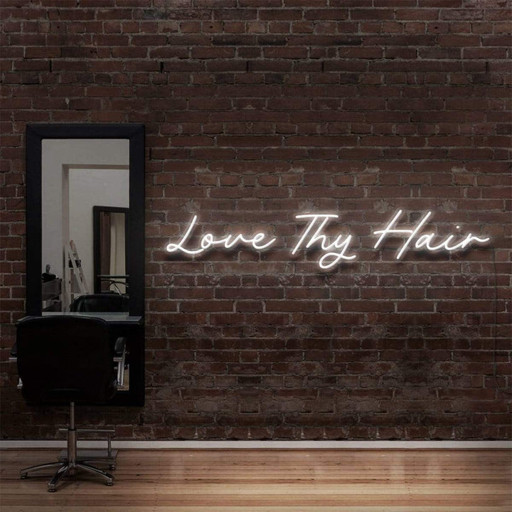 "Love Thy Hair" Neon Sign for Hair Salons & Barbershops