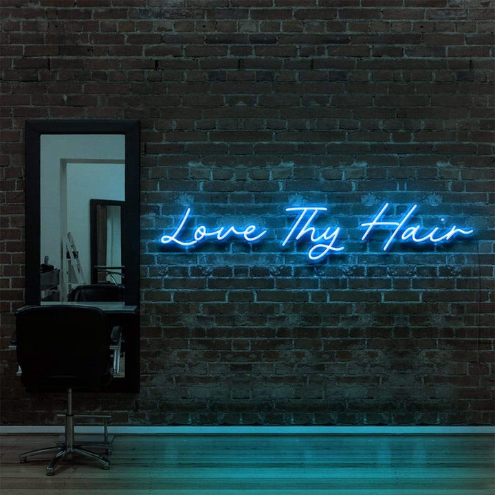 "Love Thy Hair" Neon Sign for Hair Salons & Barbershops