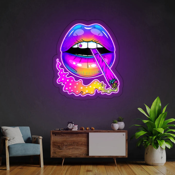 Magic Lip Neon Sign x Acrylic Artwork
