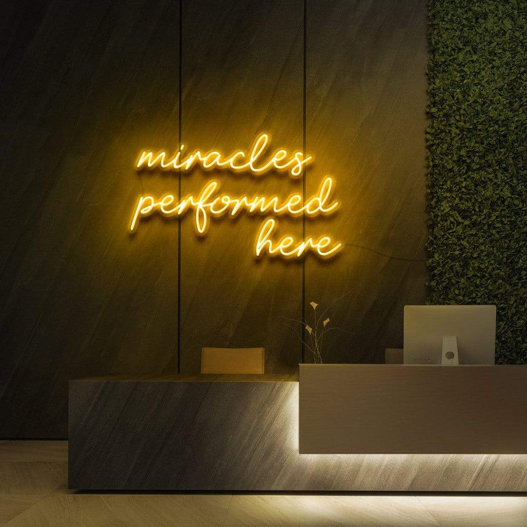 "Miracles Performed Here" Neon Sign for Beauty & Cosmetic Studios