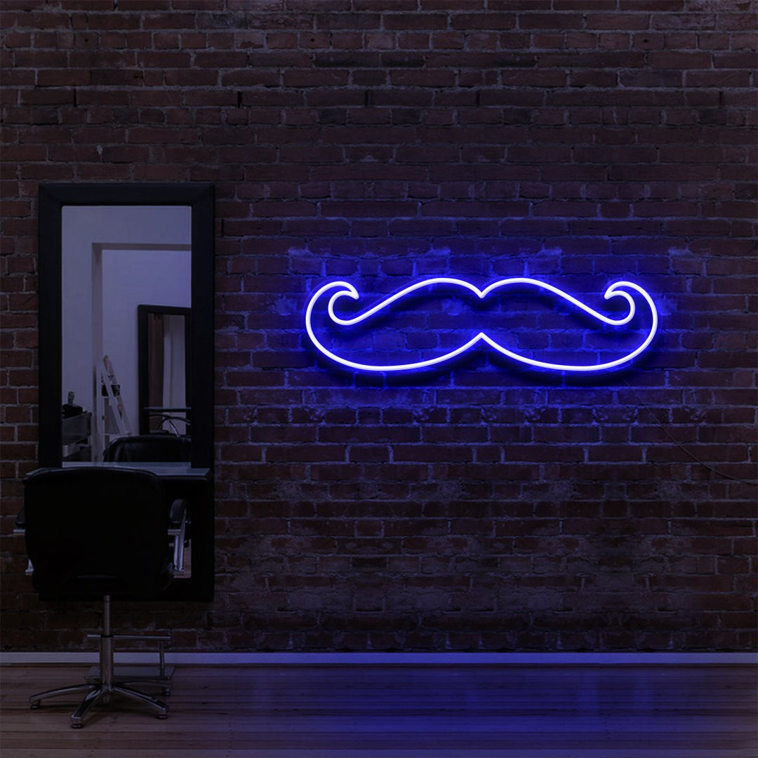 "Moustache" Neon Sign for Hair Salons & Barbershops
