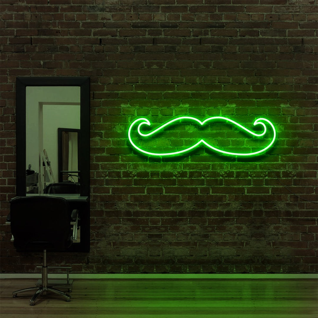 "Moustache" Neon Sign for Hair Salons & Barbershops