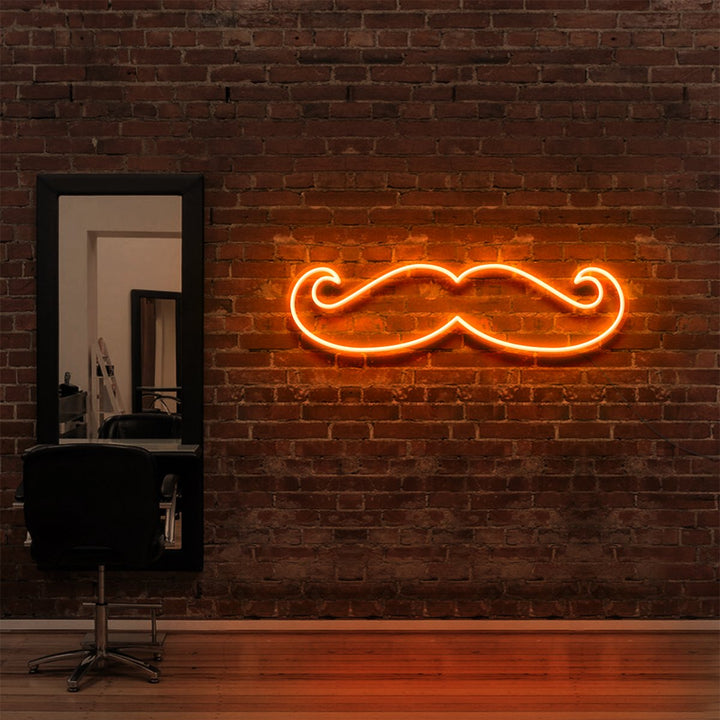 "Moustache" Neon Sign for Hair Salons & Barbershops