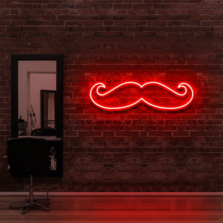 "Moustache" Neon Sign for Hair Salons & Barbershops