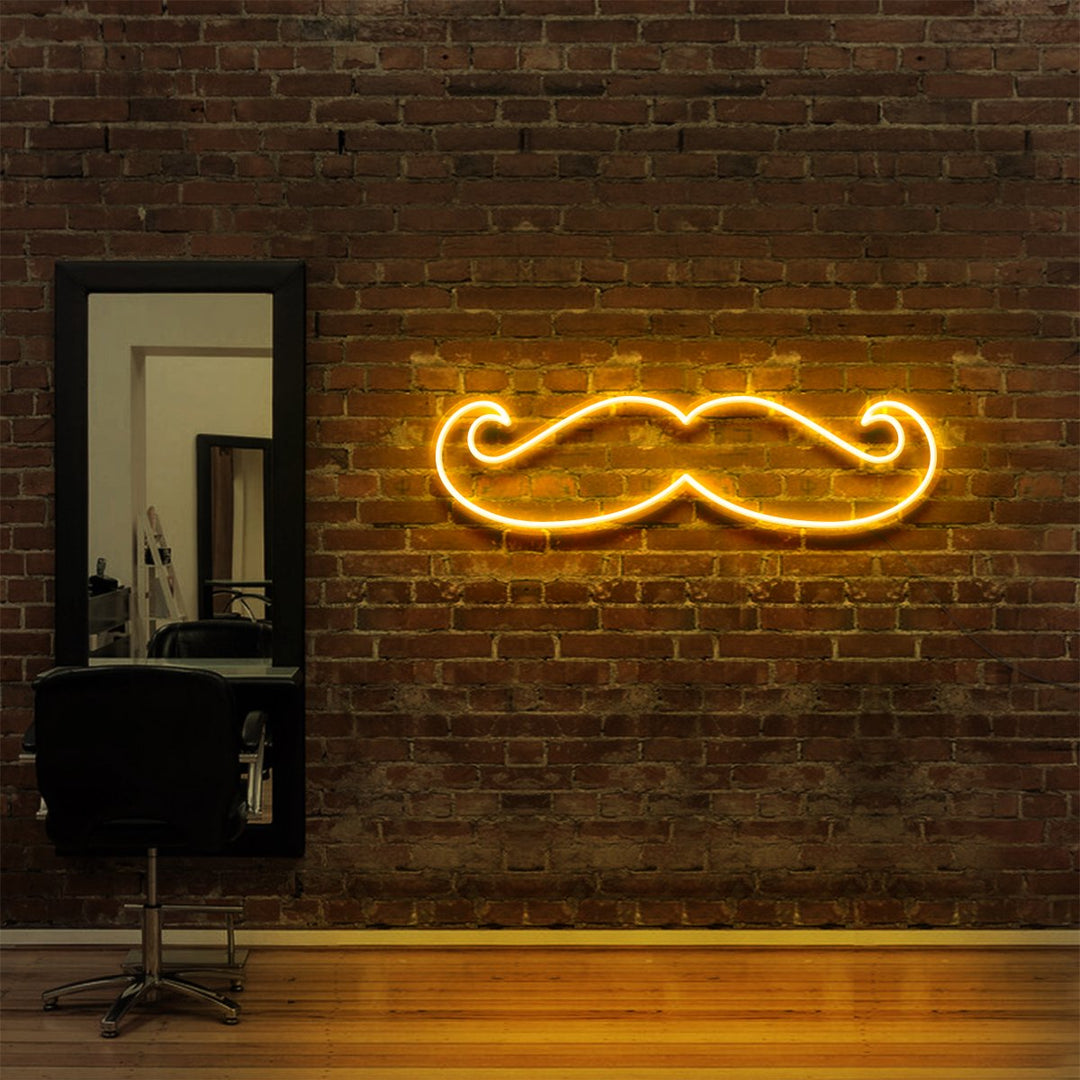 "Moustache" Neon Sign for Hair Salons & Barbershops